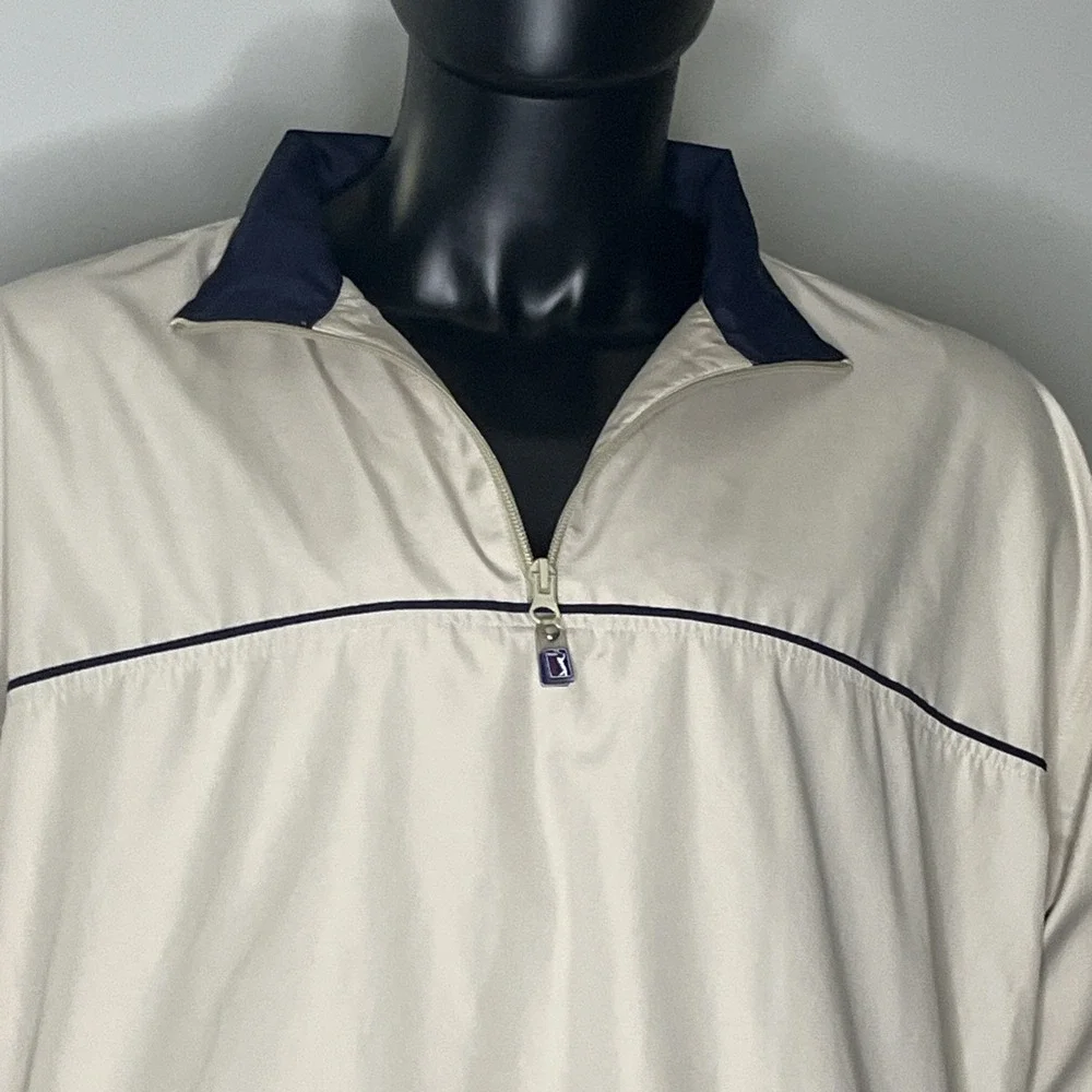 Vintage PGA Tour Short Sleeve 1/4 Zip Golf Windshirt Pullover Jacket